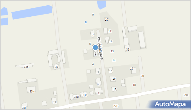Osiniec, Osiedle Akacjowe, 5, mapa Osiniec