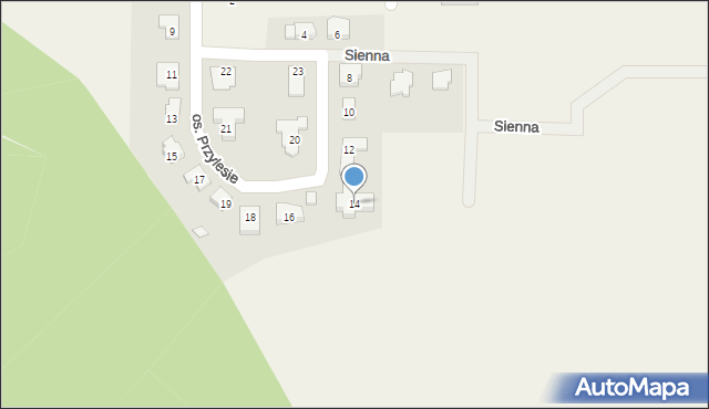 Osiniec, Osiedle Przylesie, 14, mapa Osiniec