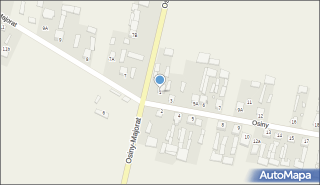 Osiny, Osiny, 1, mapa Osiny