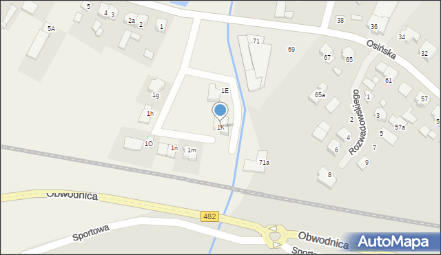 Osiny, Osiny, 1K, mapa Osiny