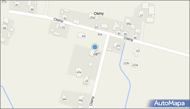 Osiny, Osiny, 43B, mapa Osiny