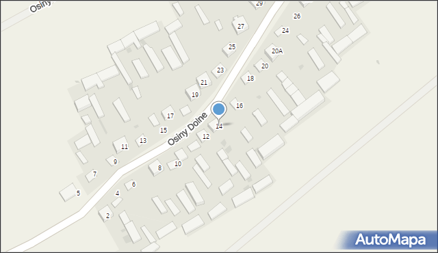 Osiny Dolne, Osiny Dolne, 14, mapa Osiny Dolne