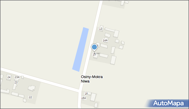 Osiny-Mokra Niwa, Osiny-Mokra Niwa, 15, mapa Osiny-Mokra Niwa