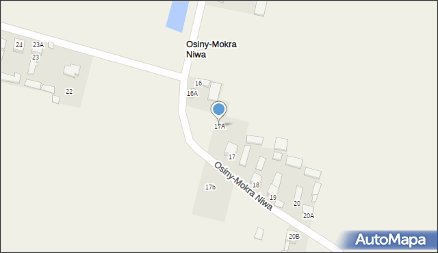 Osiny-Mokra Niwa, Osiny-Mokra Niwa, 17A, mapa Osiny-Mokra Niwa