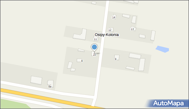 Osipy-Kolonia, Osipy-Kolonia, 10, mapa Osipy-Kolonia