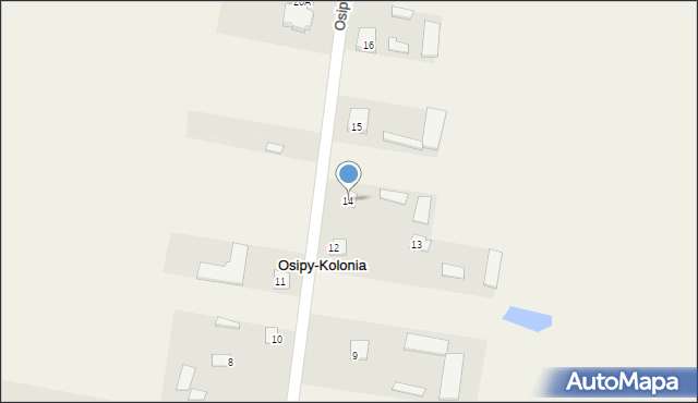 Osipy-Kolonia, Osipy-Kolonia, 14, mapa Osipy-Kolonia