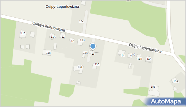 Osipy-Lepertowizna, Osipy-Lepertowizna, 13, mapa Osipy-Lepertowizna