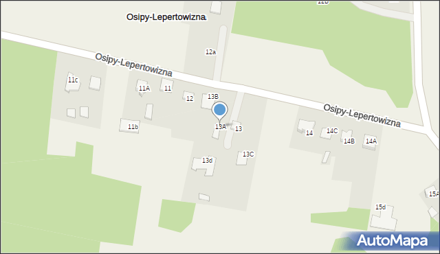 Osipy-Lepertowizna, Osipy-Lepertowizna, 13A, mapa Osipy-Lepertowizna