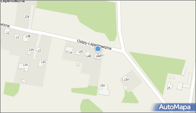 Osipy-Lepertowizna, Osipy-Lepertowizna, 14A, mapa Osipy-Lepertowizna