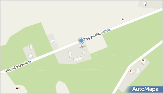 Osipy-Zakrzewizna, Osipy-Zakrzewizna, 10, mapa Osipy-Zakrzewizna