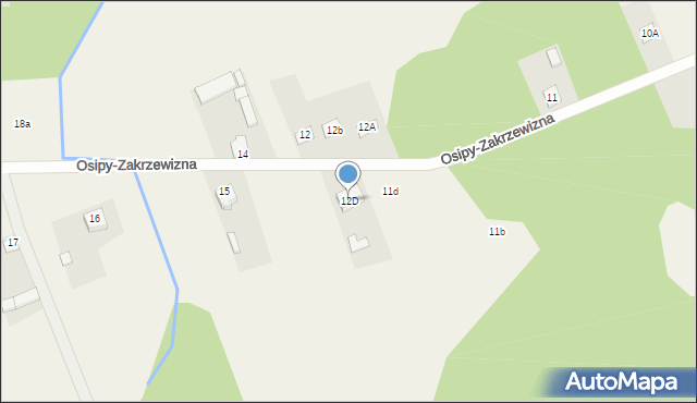 Osipy-Zakrzewizna, Osipy-Zakrzewizna, 12D, mapa Osipy-Zakrzewizna