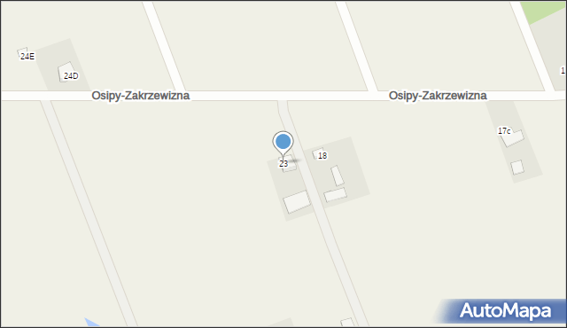 Osipy-Zakrzewizna, Osipy-Zakrzewizna, 23, mapa Osipy-Zakrzewizna