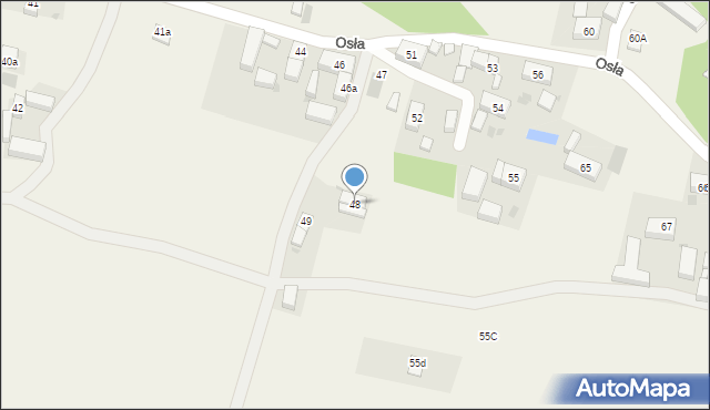 Osła, Osła, 48, mapa Osła