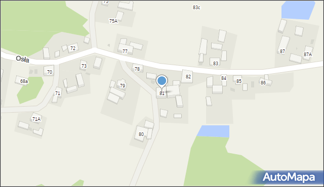 Osła, Osła, 81, mapa Osła