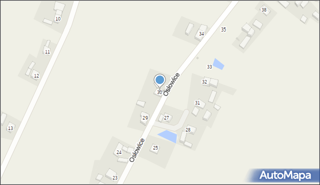 Osłowice, Osłowice, 30, mapa Osłowice