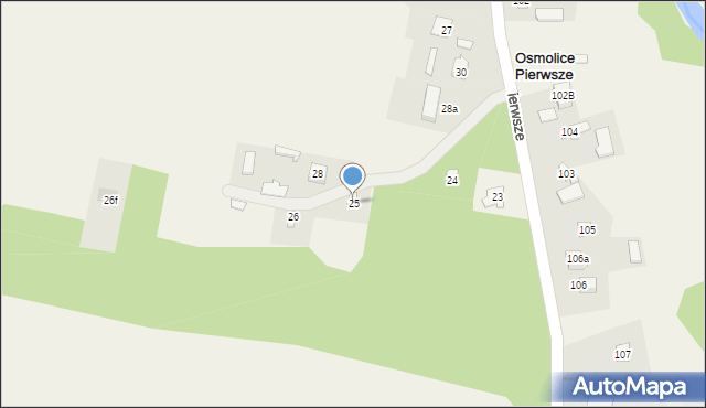 Osmolice Pierwsze, Osmolice Pierwsze, 25, mapa Osmolice Pierwsze