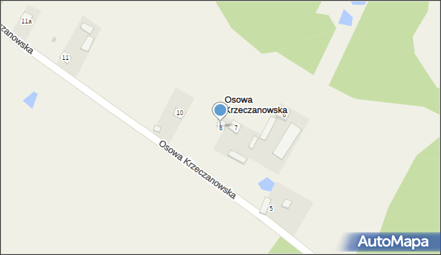 Osowa Krzeczanowska, Osowa Krzeczanowska, 8, mapa Osowa Krzeczanowska