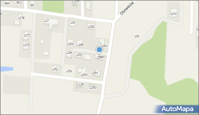 Osowicze, Osowicze, 125H, mapa Osowicze