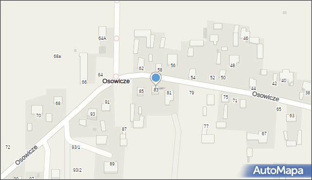 Osowicze, Osowicze, 83, mapa Osowicze