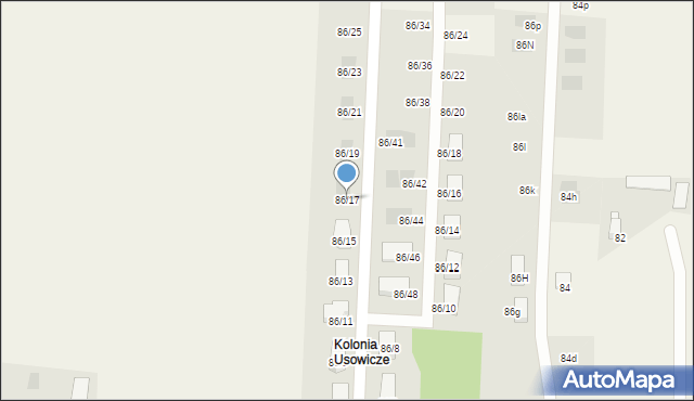 Osowicze, Osowicze, 86/17, mapa Osowicze