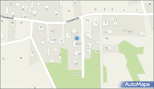 Osowicze, Osowicze, 9/1, mapa Osowicze