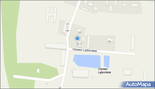 Osowo Lęborskie, Osowo Lęborskie, 13, mapa Osowo Lęborskie