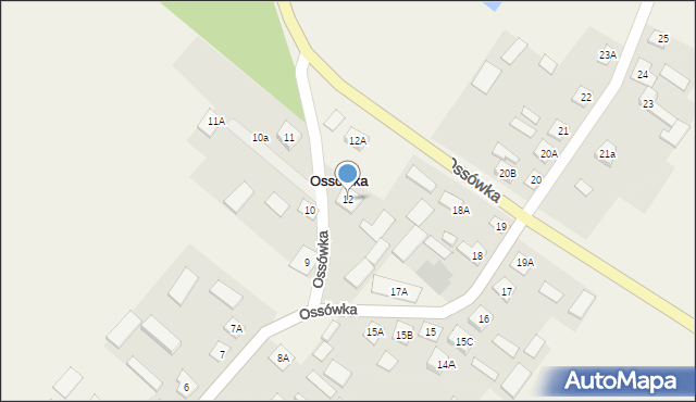 Ossówka, Ossówka, 12, mapa Ossówka