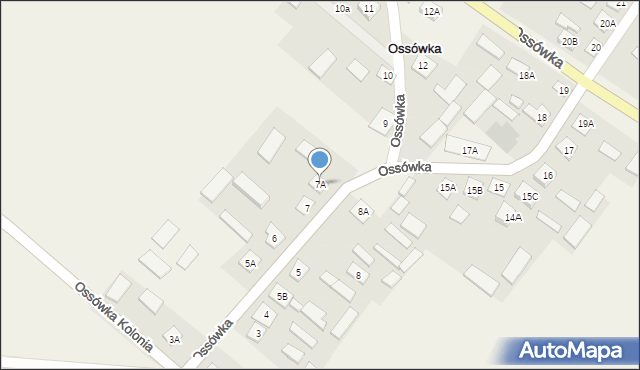 Ossówka, Ossówka, 7A, mapa Ossówka