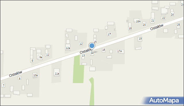 Ostałów, Ostałów, 14, mapa Ostałów