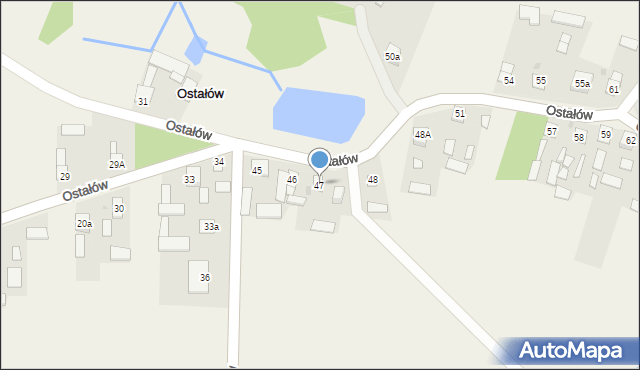 Ostałów, Ostałów, 47, mapa Ostałów