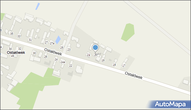 Ostałówek, Ostałówek, 20, mapa Ostałówek