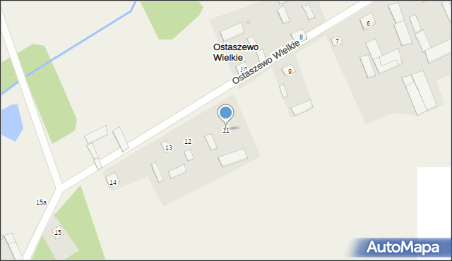 Ostaszewo Wielkie, Ostaszewo Wielkie, 11, mapa Ostaszewo Wielkie