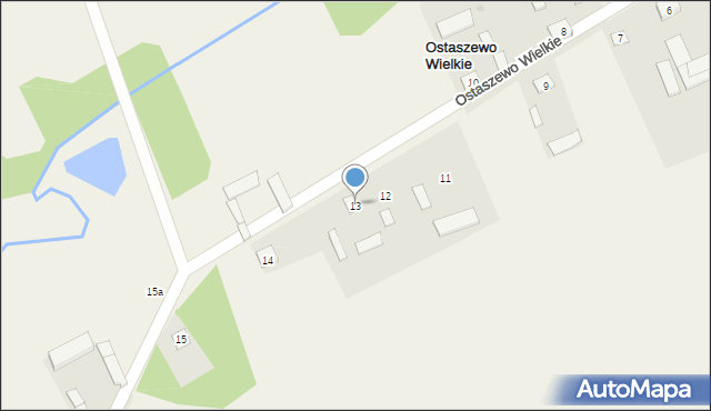 Ostaszewo Wielkie, Ostaszewo Wielkie, 13, mapa Ostaszewo Wielkie