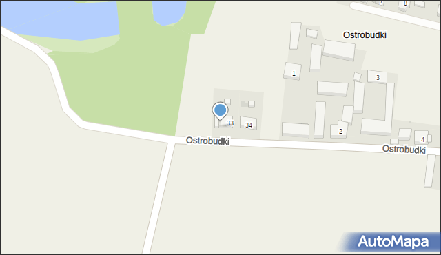 Ostrobudki, Ostrobudki, 33/1, mapa Ostrobudki