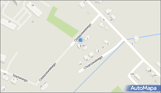 Ostrołęka, Ostaszewskiego Ryszarda, dr., 5, mapa Ostrołęka