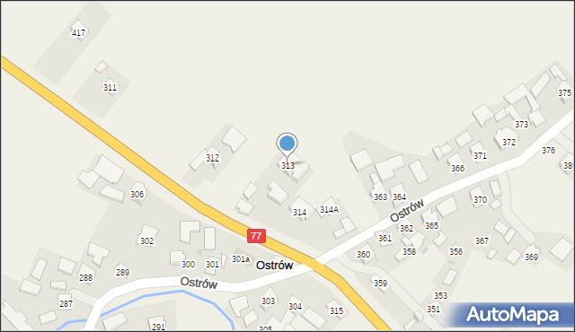Ostrów, Ostrów, 313, mapa Ostrów