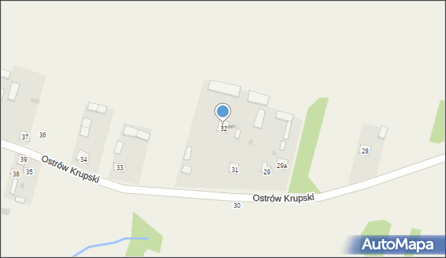 Ostrów Krupski, Ostrów Krupski, 32, mapa Ostrów Krupski