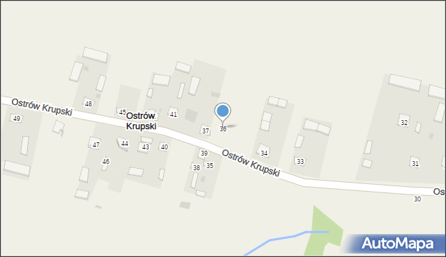 Ostrów Krupski, Ostrów Krupski, 36, mapa Ostrów Krupski