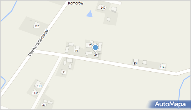 Ostrów Szlachecki, Ostrów Szlachecki, 45, mapa Ostrów Szlachecki