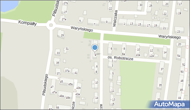 Ostrów Wielkopolski, Osiedle Robotnicze, 4, mapa Ostrów Wielkopolski