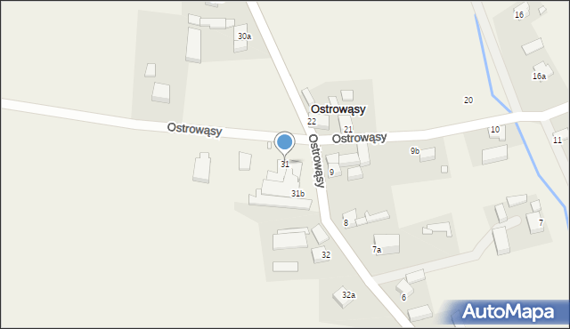 Ostrowąsy, Ostrowąsy, 31, mapa Ostrowąsy