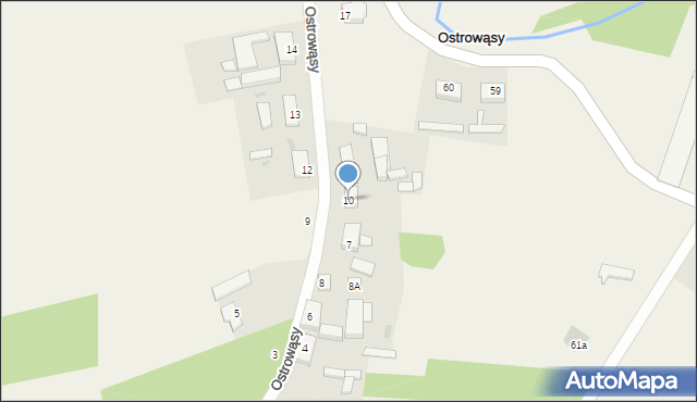 Ostrowąsy, Ostrowąsy, 10, mapa Ostrowąsy