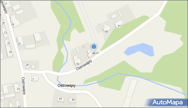 Ostrowąsy, Ostrowąsy, 55, mapa Ostrowąsy