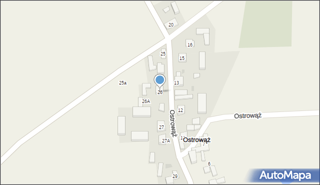 Ostrowąż, Ostrowąż, 26, mapa Ostrowąż