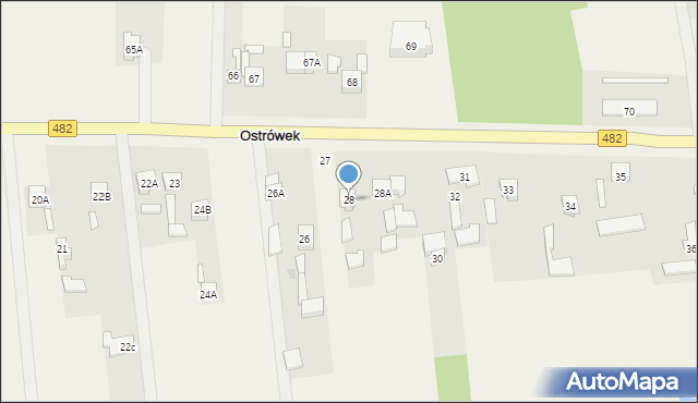 Ostrówek, Ostrówek, 28, mapa Ostrówek