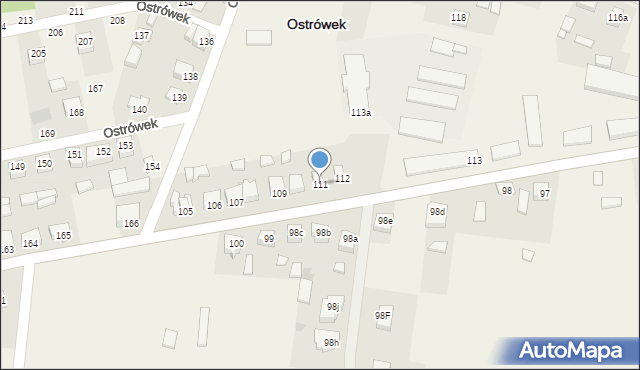Ostrówek, Ostrówek, 111, mapa Ostrówek
