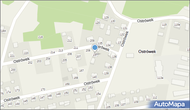 Ostrówek, Ostrówek, 137, mapa Ostrówek