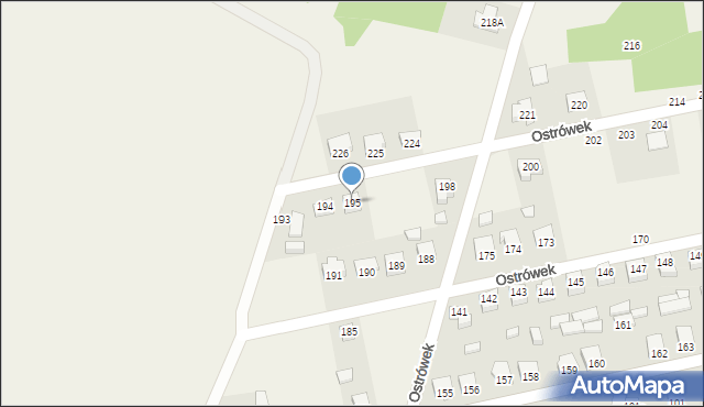 Ostrówek, Ostrówek, 195, mapa Ostrówek