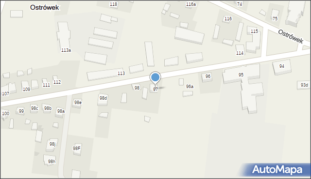Ostrówek, Ostrówek, 97, mapa Ostrówek