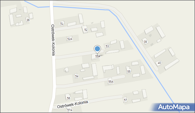 Ostrówek-Kolonia, Ostrówek-Kolonia, 53A, mapa Ostrówek-Kolonia